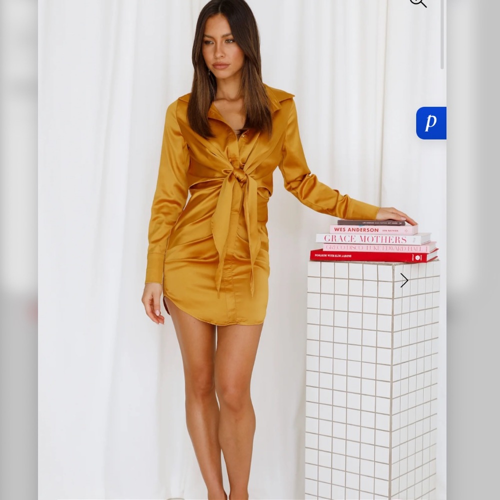 NEW Hello Molly Roses Are For You Dress Golden Mustard S
